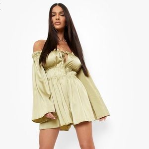 NWT BooHoo satin romper